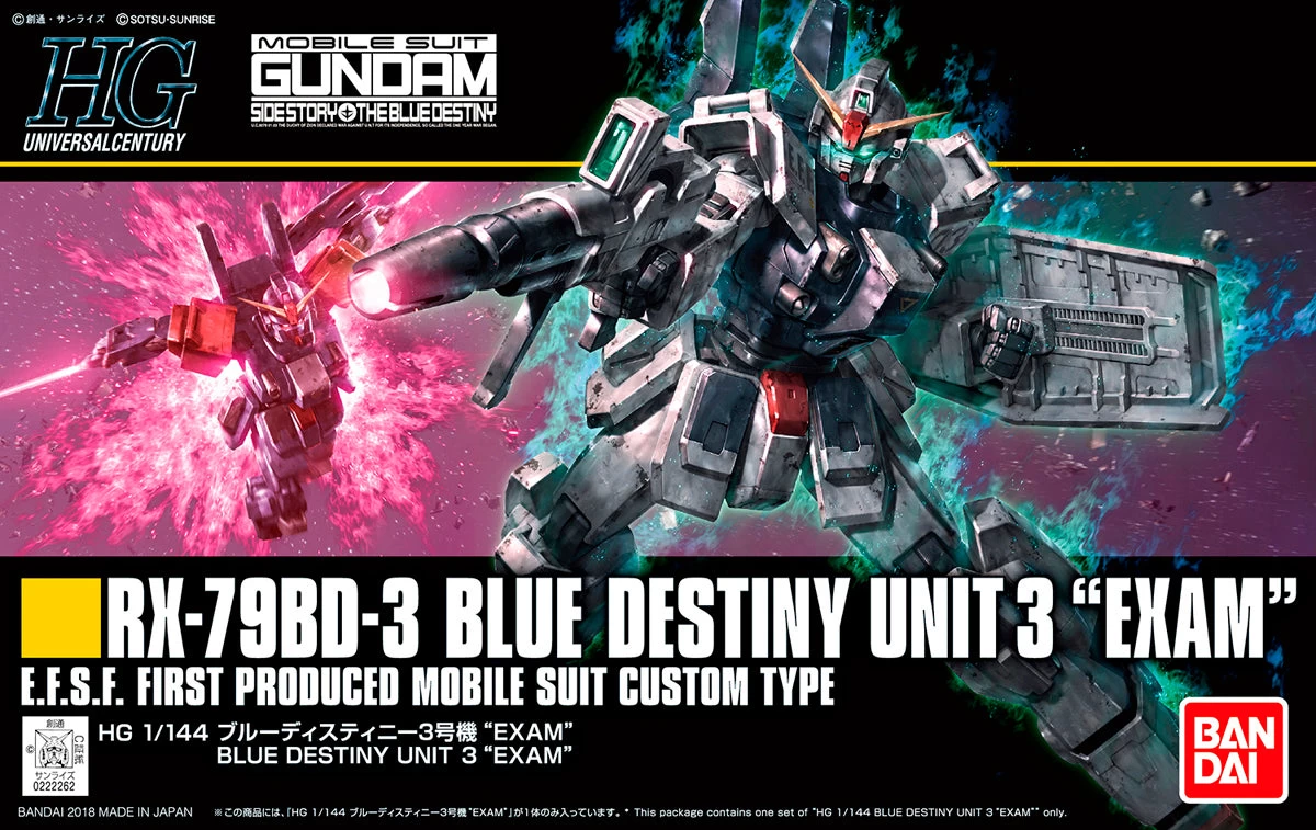 Bandai Gundam 1/144 HGUC #209 The Blue Destiny RX-79BD-3 Blue Destiny Unit 3 "EXAM" Revive Model Kit 9 Bandai Gundam 1/144 HGUC #209 The Blue Destiny RX-79BD-3 Blue Destiny Unit 3 "EXAM" Revive Model Kit - Image 9
