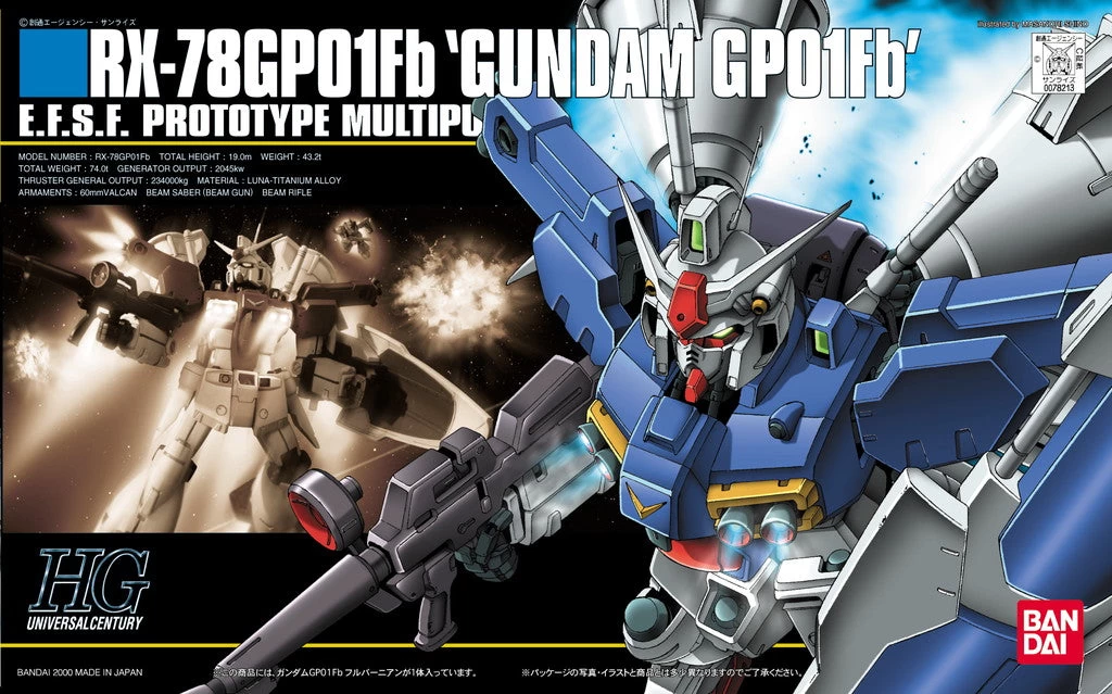 Bandai Gundam 1/144 HGUC #018 0083 Stardust Memory RX-78GP01Fb Gundam GP01FB Full Burnern Model Kit 4 Bandai Gundam 1/144 HGUC #018 0083 Stardust Memory RX-78GP01Fb Gundam GP01FB Full Burnern Model Kit - Image 4