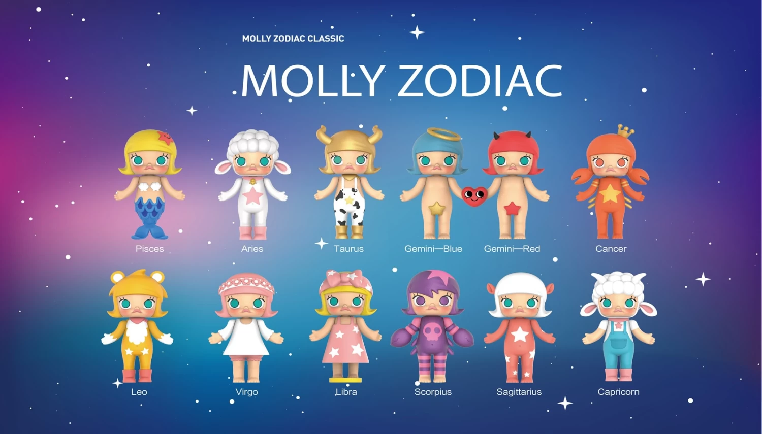 POPMART MOLLY Zodiac Classic 1Box 12pcs 1 POPMART MOLLY Zodiac Classic 1Box 12pcs